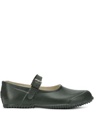 Superga buckled-strap ballet flats - Green