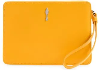 Christian Louboutin Small Bettina Leather Wristlet in X241 Corn/silver at Nordstrom