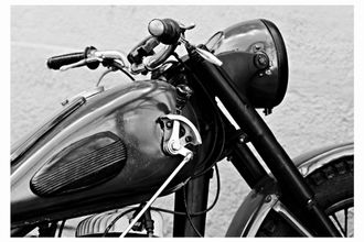 OEM Harley - Cuadro Grande En Blanco Y Negro Sobre Vidrio - 120x80cm