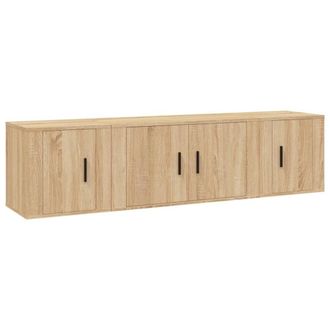 Berkfield Home 3 Piece TV Cabinet Set Sonoma Oak Engineered Wood in Light Tan