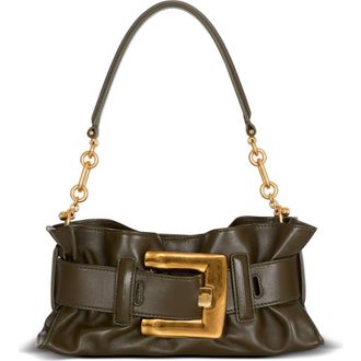 Balmain Mini Anthem Shoulder bag in calfskin leather in Khaki at Nordstrom
