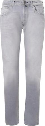 Incotex 5 Pockets Denim Stretch Jeans - Heren - Slim Fit Jeans - Grijs - W36 - Denim - Jeans