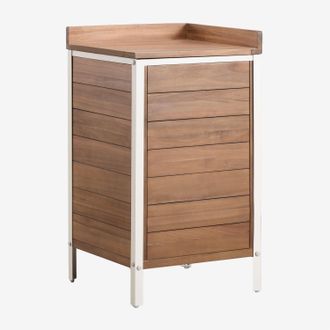 Sklum M&oacute;dulo De Almacenaje Esquinero Para Cocina Modular De Exterior En Madera De Acacia Y Aluminio Reggie Sklum