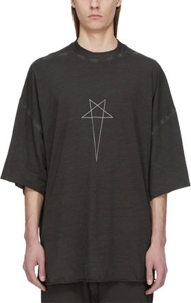 Rick Owens Tommy T Oversized Black Graphic Cotton T-Shirt