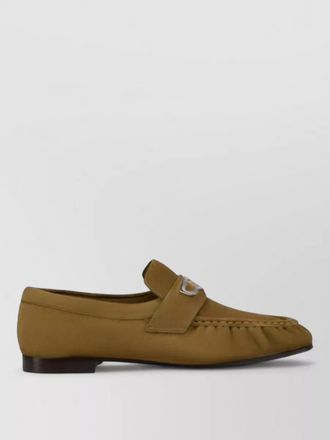 Christian Louboutin leather loafers moccasin toe metallic buckle