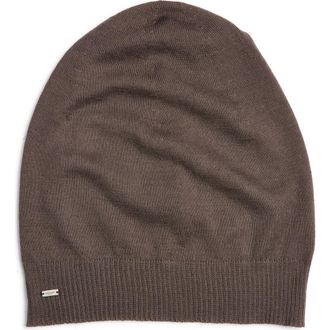 Saint Laurent Cashmere Logo Beanie in Brown at Nordstrom, Size Medium