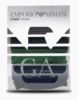 Emporio Armani Mens Emporio Armani 3 Pack Cotton Trunk Marine - Navy - Size: 35/34/32