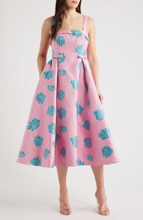 Lilly Pulitzer Rissy Metallic Floral Jacquard Dress in Conch Shell Pink Jungle at Nordstrom, Size 8