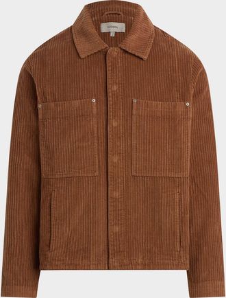 Hudson Mens Corduroy Patch Pocket Worker Jacket