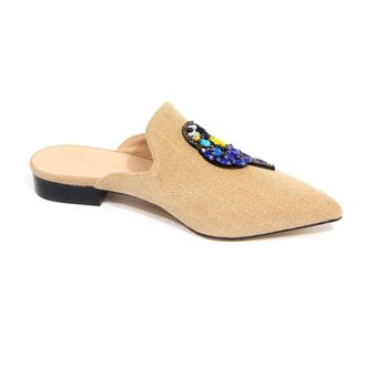 My Chalom Italiaanse Stijl Schoenen Mogrein Collectie - Dames - Slip ons - Beige - 36 EU - Schoenen