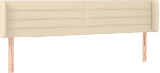 vidaXL Cabecero De Tela Color Crema 203x16x78/88 Cm Vidaxl