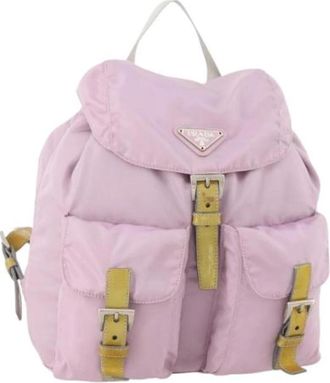 Prada Pre-owned Vintage Rugzak - Dames - Vintage Rugzakken - Roze - ONE Size - Leer - Vintage