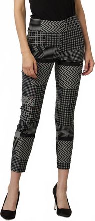 Joseph Ribkoff Womens Geometric Print Pants In Grey/black
