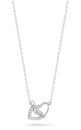 Glaze Jewelry Sterling Silver Duo Heart Necklace