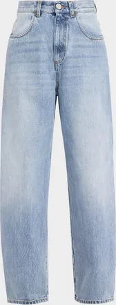 R&oacute;he Berber High-Rise Barrel-Leg Jeans
