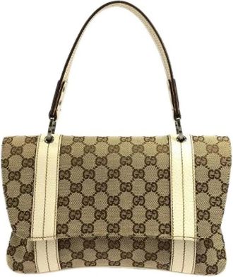 Gucci Pre-owned GG Canvas Schoudertas - Dames - Vintage Schoudertas - Beige - ONE Size - Vintage