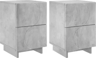 vidaXL Mesa De Noche 2 Uds. Gris Hormig&oacute;n 33,5 X 34,5 X 50 Cm Vidaxl
