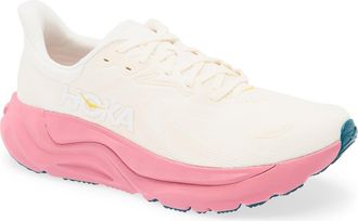 Hoka One One Arahi 8 Stability Running Shoe in Alabaster /Lingonberry at Nordstrom, Size 10.5