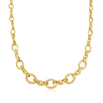 Ross-Simons 14kt Yellow Gold Double-Oval Link Necklace