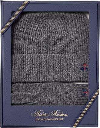 Brooks Brothers 2Pc Wool & Cashmere-Blend Hat & Gloves Set