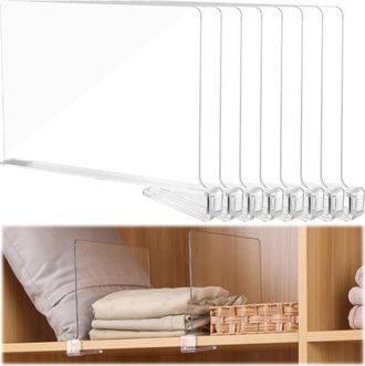 OEM Divisores De Estantes De Acr&iacute;lico, Organizador De Armario De Ropa, Divisores De Estantes, Estante De Acr&iacute;lico Transparente Para Almacenamiento, Armari