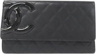 Chanel Pre-owned Wallets, female, Black, Size: ONE SIZE Pre-owned Leather Wallet