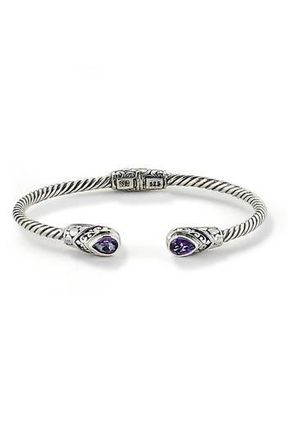 Samuel B. Pear Shape Stone Bangle Bracelet in Purple at Nordstrom Rack