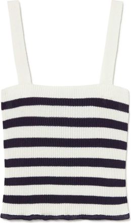 Sita Murt/ Womens Stripe Ribbed Top In White/black