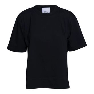 Erika Cavallini Semi Couture T-Shirts, female, Black, Size: S About a Boy Oversized Crewneck T-shirt