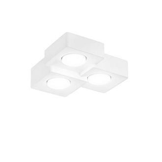 Luce-Ambiente-Design Athen Square Plaster Paintable Ceiling Light with Three Gx53 Fittings