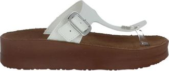 Carrera Witte Teenslipper met Gesp Sluiting - Dames - Slippers - Wit - 39 EU - Leer - Schoenen