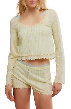 Free People Spring Break Pajamas in Butter Combo at Nordstrom, Size X-Small
