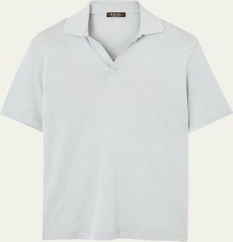 Loro Piana Mens Mazzorbo Silk and Cotton Polo Shirt