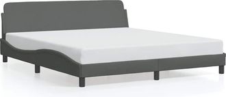 vidaXL Estructura De Cama Dover Tela Gris Oscuro 152x203 Cm Vidaxl
