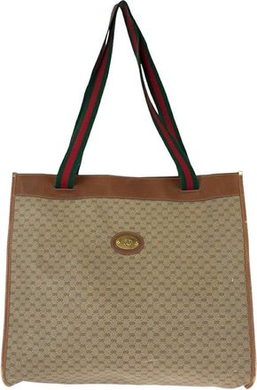 Gucci Brown Gg Supreme Canvas & Leather Tote (Authentic Pre-Loved)