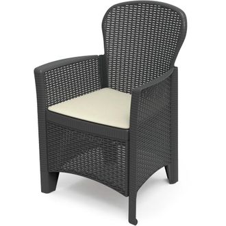 Progarden Silla Imitacion Rattan. Color: Antracita 60x58x89cm Modelo: Folia