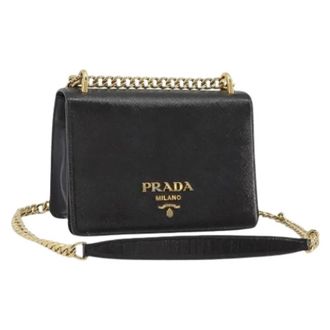 Prada Pre-owned Vintage Schoudertas - Dames - Pre-owned - Zwart - Maat: ONE Size Leer