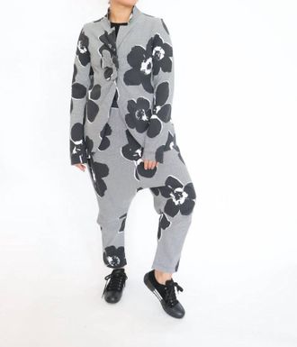 Rundholz Floral Print Tailored Blazer Jacket In Black
