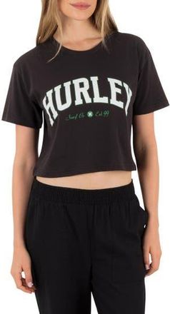 Hurley Surf Hooky Boxy Cropped Graphic Tee in Off Black at Nordstrom Rack, Size X-Small