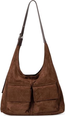 Generic Large Capacity Handbags Female Crossbody Bags Shoulder Bag Women Fashion Suede Vintage Tote(Coffee)