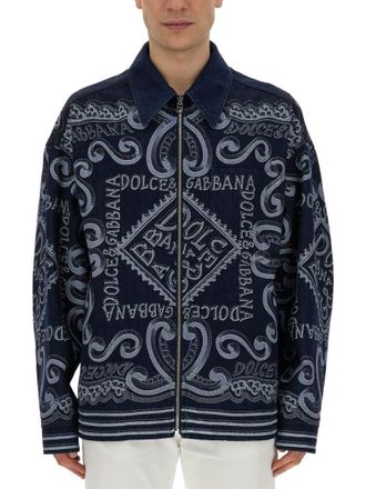 Dolce & Gabbana Navy Blue Zip-Up Cardigan