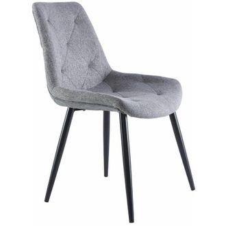 Home Heavenly Home Heavenly - Pack 4 Sillas Comedor Marilyn. Tapizado Extra Suave Dise&ntilde;o Rombos. Patas Metal Tipo Roble. Color: Gris - Pata Negra