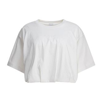 Pinko Pinko, Tops, Dames, Wit, M, Katoen, T-shirt met ronde hals