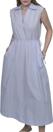 DKNY Dkny Midi Smocked Cut Out Back Dress