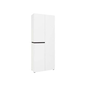 Dmora Scarpiera Baiso, Mobile Portascarpe 10 Ripiani, 42 Paia Made In Italy, 34x80x200h Cm Bianco Lucido