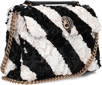 Kurt Geiger Tassen, Dames, Zwart, ONE Size, Wol, Sequins Kensington Schoudertas