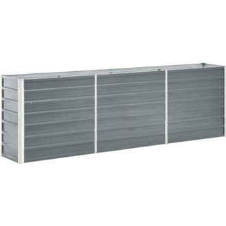 vidaXL Vidaxl - Garden Raised Bed Galvanised Steel 240x40x77 cm Grey