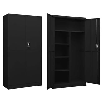 vidaXL Vidaxl - Armario De Taquilla De Acero Negro 90x40x180 Cm