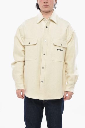 Palm Angels Virgin-Wool Utility Overshirt with Snap Buttons Palm Angels