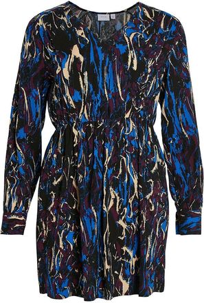 Vila Korte jurk, lange mouwen, bedrukt